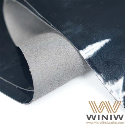 Metallic Blue Patent Vinyl Material