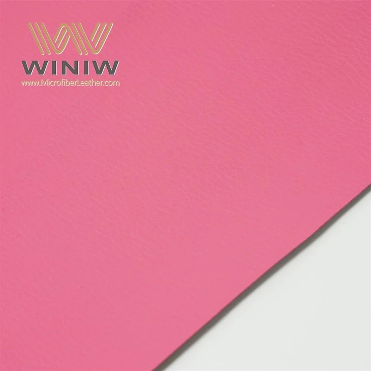 Pink Microfiber Fabric PU Artificial Shoe Uppers Leather