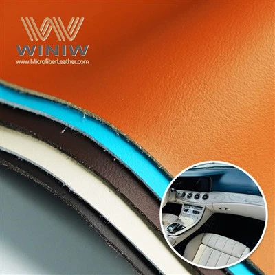 0.8mm Flame Resistant Microfiber Faux Car Interiors Leather Material