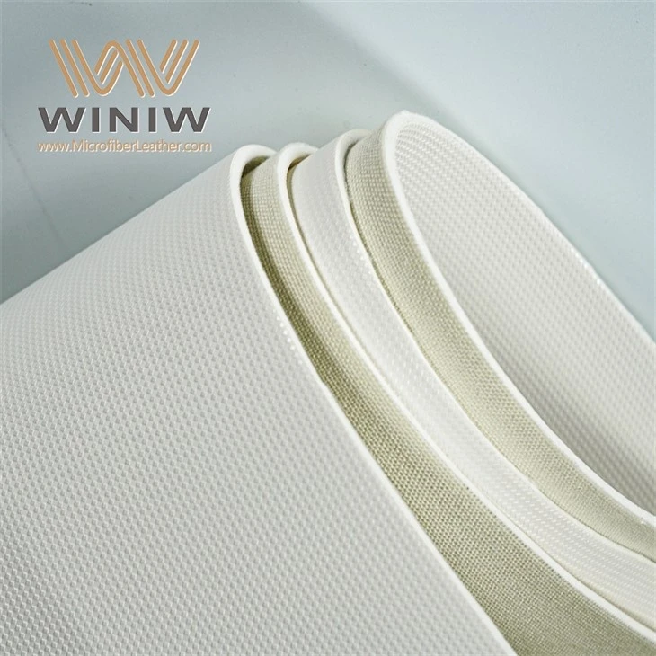 White PU Synthetic Leather Fabric Soccer Ball Vegan Material